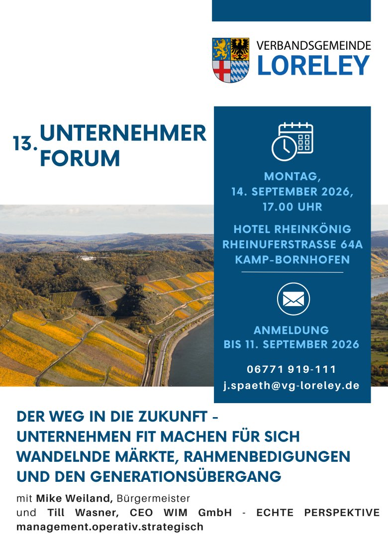 Unternehmerforum - 13. Unternehmerforum Ankündigung 13. Unternehmerforum