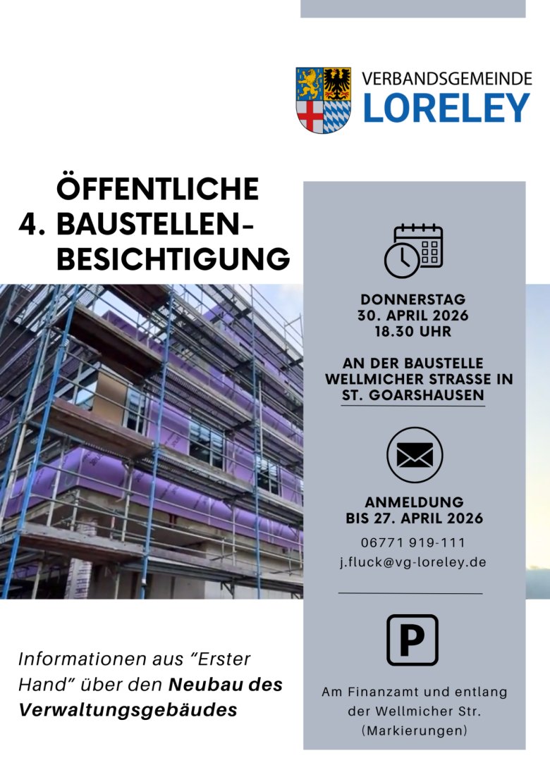 Ankündigung 4. öffentliche Baustellenbegehung