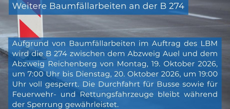 Baumfällarbeiten B 274