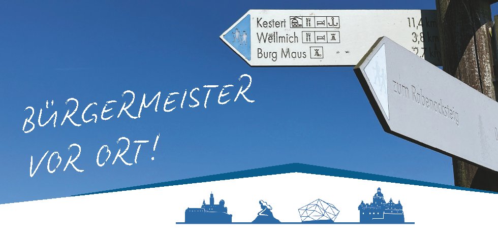 Ankündigung Bürgermeister vor Ort