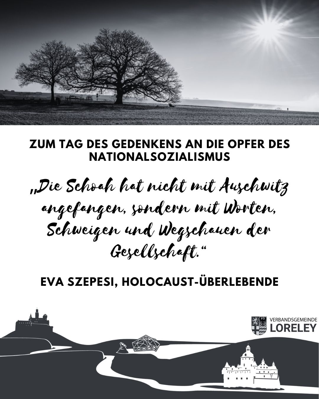 Plakat zum Tag des Gedenkens an die Opfer des Nationalsozialismus