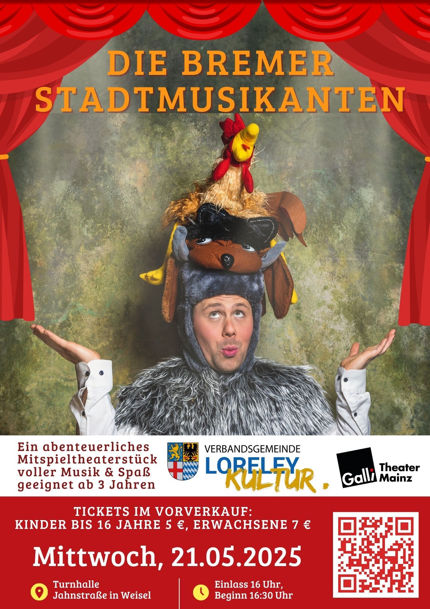 Kindertheater Weisel Bremer Stadtmusikanten - 1 Einladung Theater