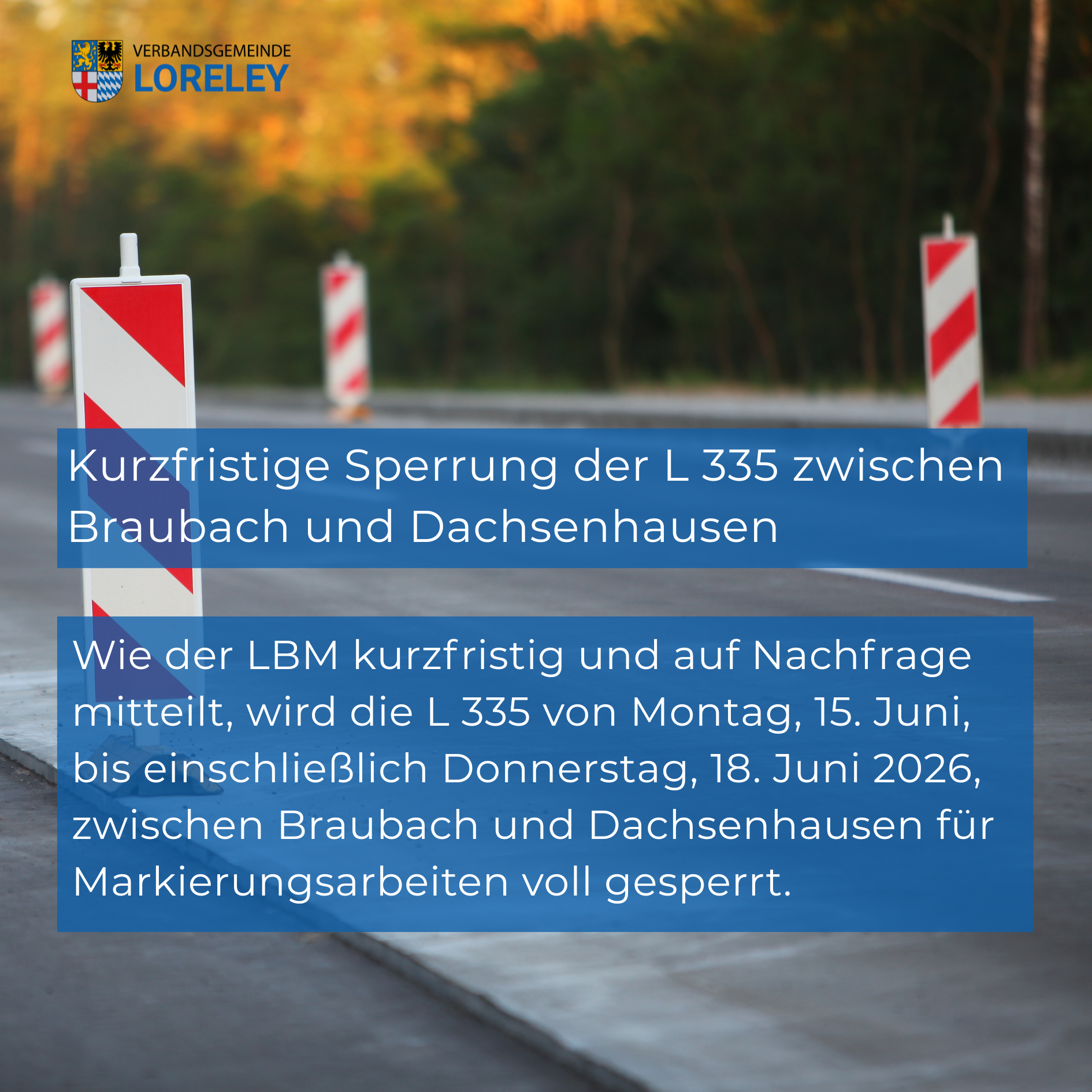kurzfristige Sperrung L 335