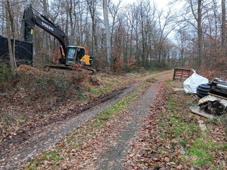 Baustelle für den Mobilfunkmast in Braubach HInterwald
