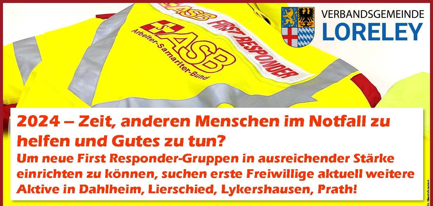 Plakat für die First Responder-Gruppen