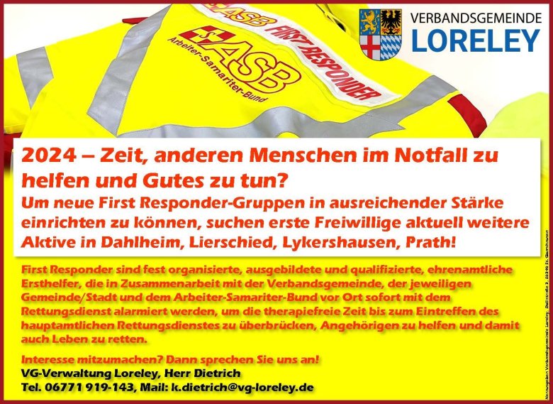 Plakat für die First Responder-Gruppen