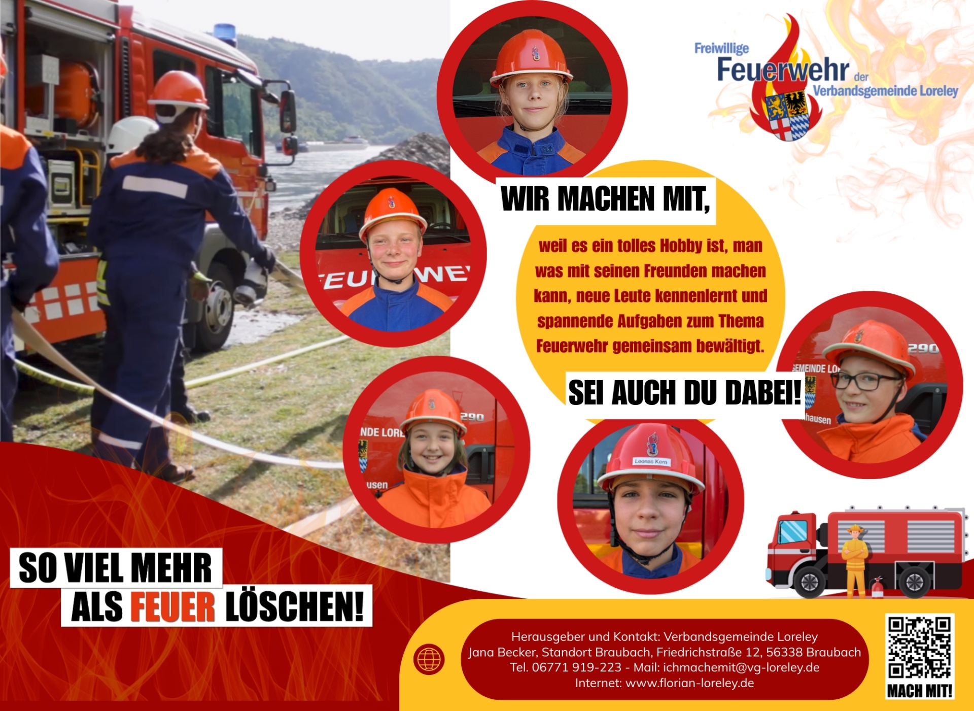 Plakat mit Werbung für die freiwillige Feuerwehr 