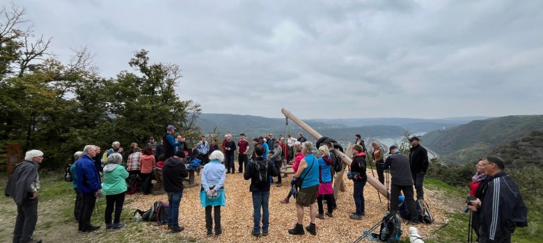Momentaufnahme des Wandertages mit Rheintal im Hintergrund