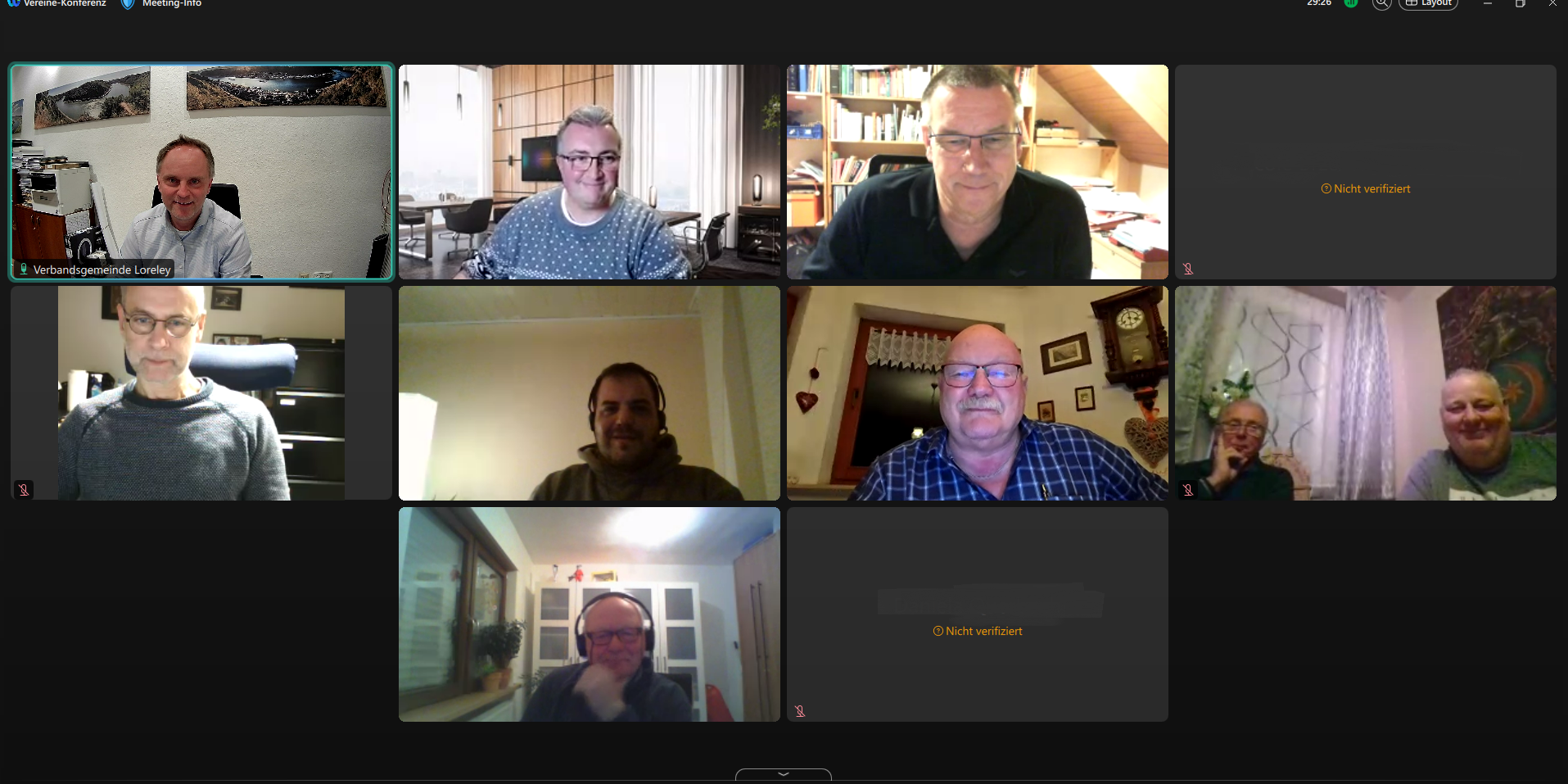 Screenshot 6. Vereinekonferenz