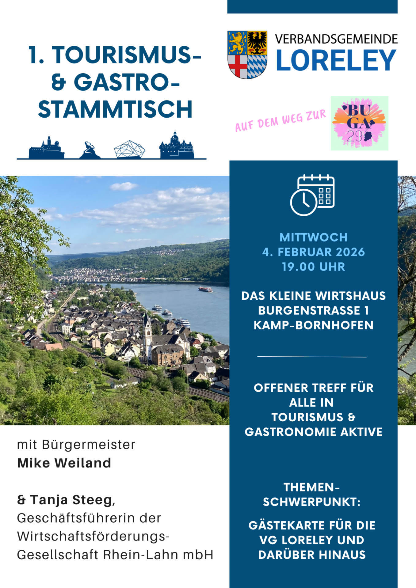 Plakat zum 1. Tourismus- und Gastrostammtisch